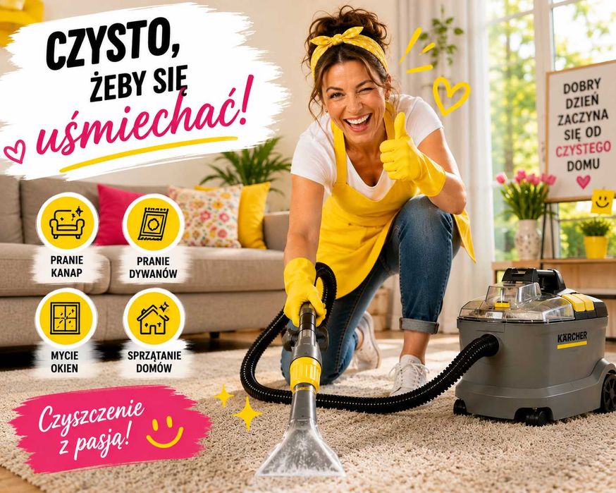 PRANIE dywanów, tapicerek, mycie okien, profesjonalne sprzątanie