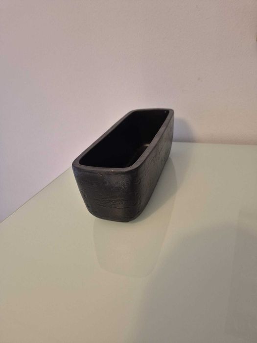 Floreira ceramica preta
