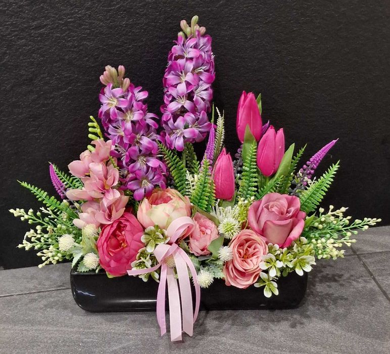 Wiosenna kompozycja kwiatowa prezent stroik dekoracja W130