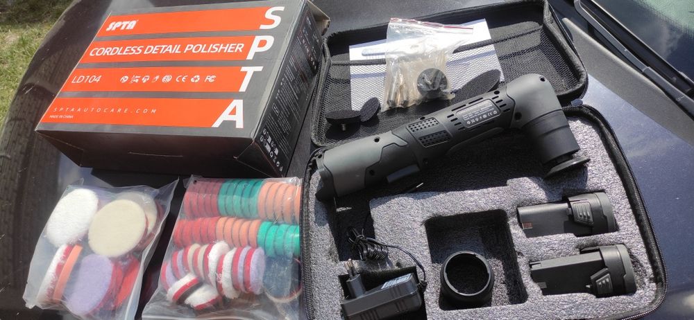 SPTA 12V mini polerka samochodowa akumulatorowa 4500 obr/min 3 cala polerowanie car detailing szlifierka na baterie