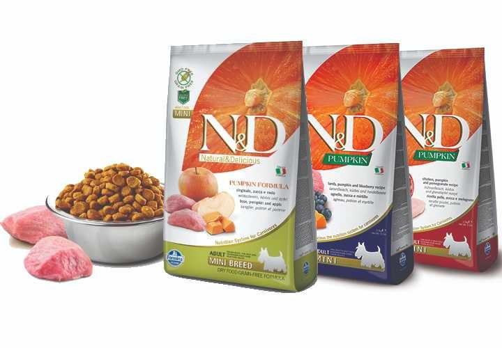 Farmina N&D (GF Abóbora) Cão Adult Mini - Javali / Frango / Borrego