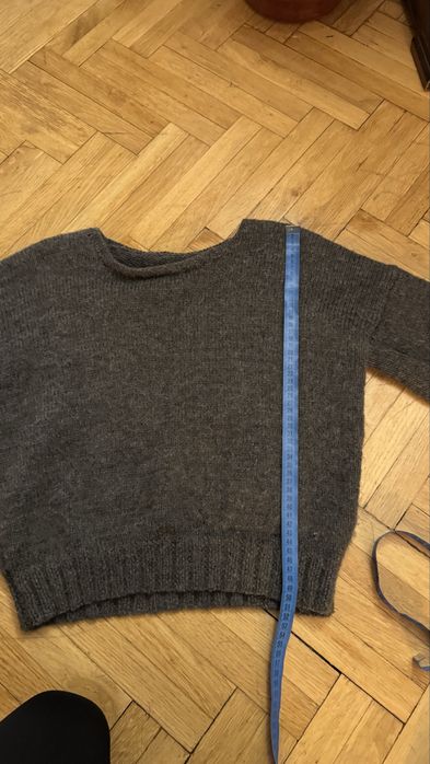 100% wełna szary sweter hand made TOS Arket 303 Avenue Massimo