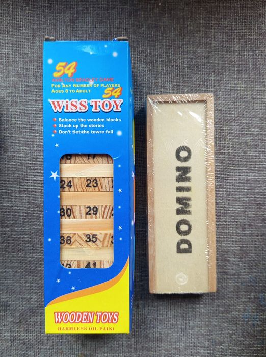Gra jenga drewniana + Domino
