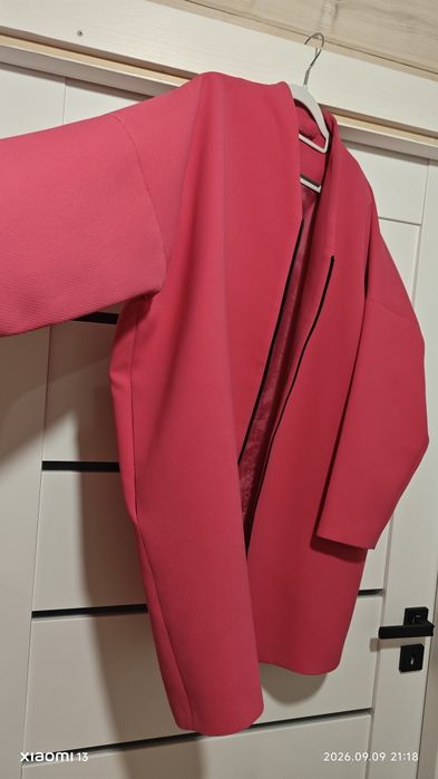 Różowy płaszcz damski jesienny 46/48