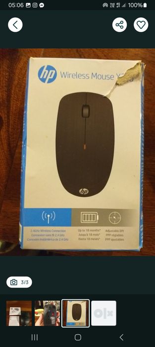 Rato hp  wireless X200 para computador novo
