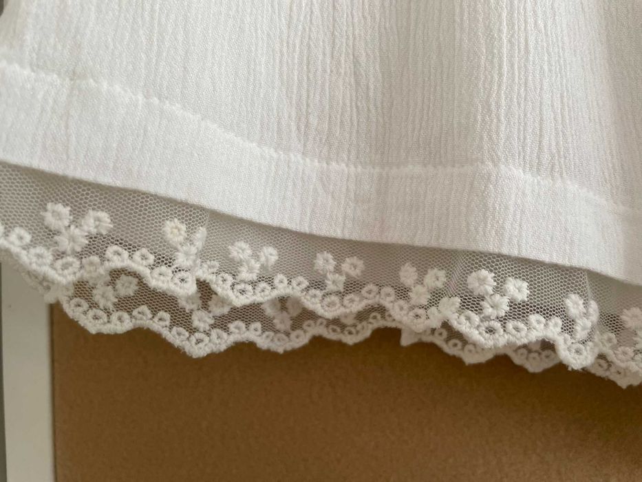 C&A szorty białe krem spodenki koronka haft letnie boho wiskoza M 38
