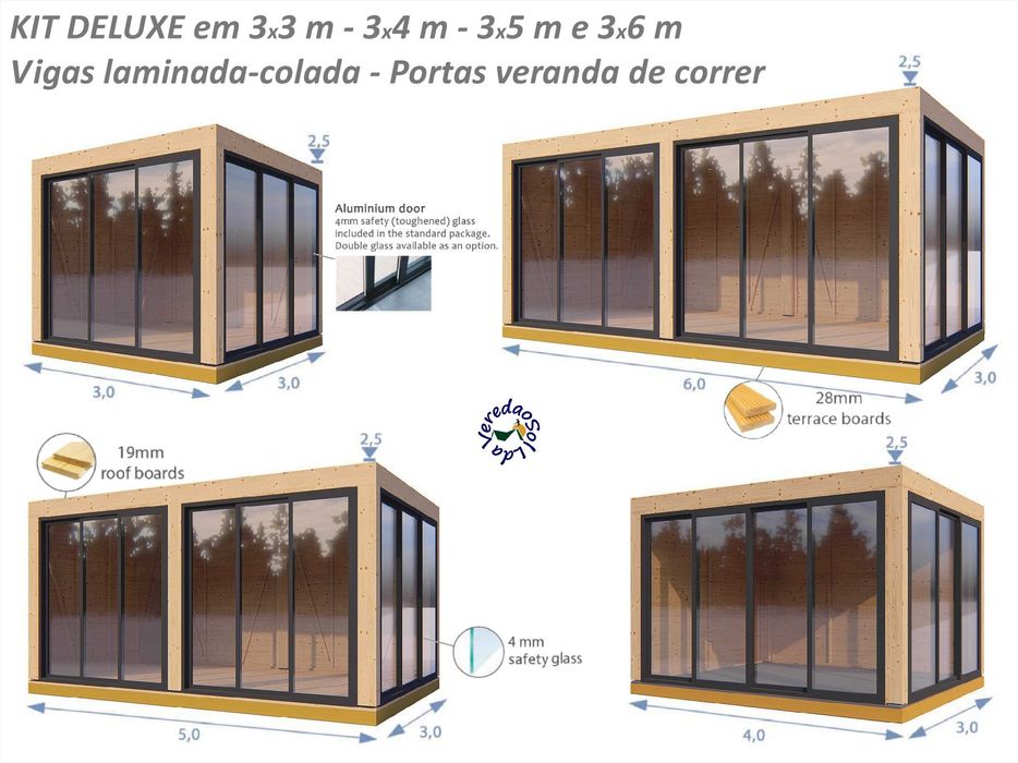 Casa madeira DELUXE como casa de jardim ou anexo à sua casa