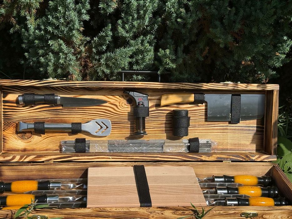 Набор шампуров в футляре кейсе на подарок мужчине парню мужу куму отцу