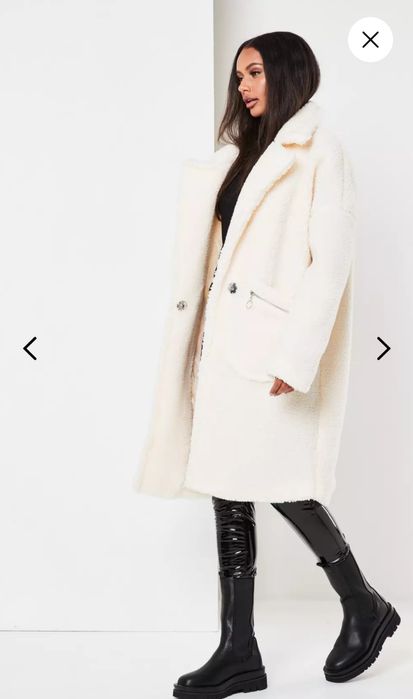 Kożuszek kremowy firmy Missguided Nowy