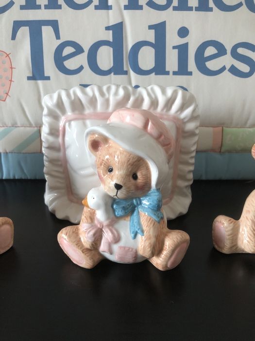 Вінтажний керамічний набір для кухні Cherished Teddies Enesco 1994 Салфетниця