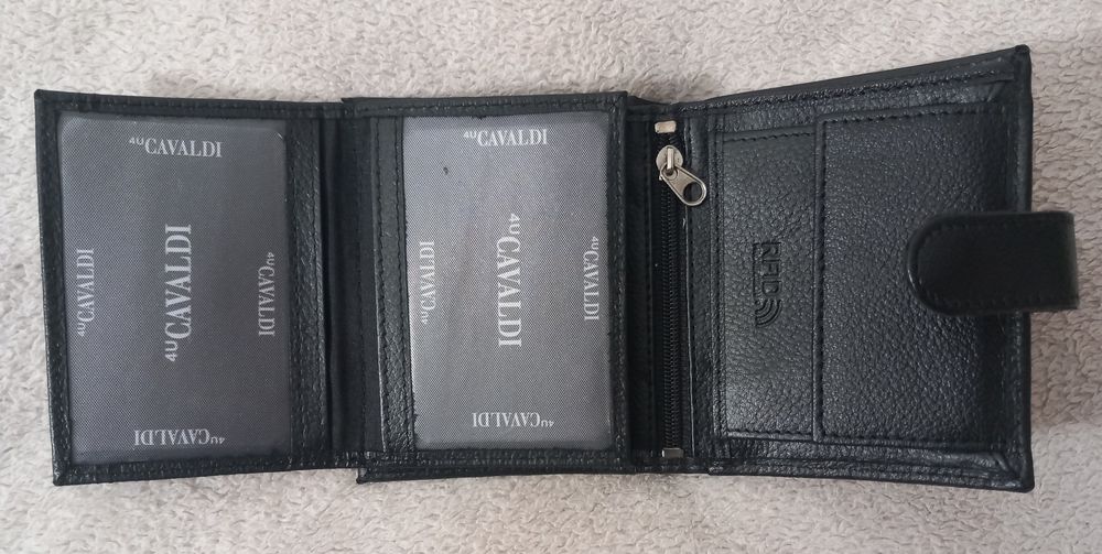 Portfel męski Cavaldi ze skóry naturalnej z ochroną kart RFID NOWY