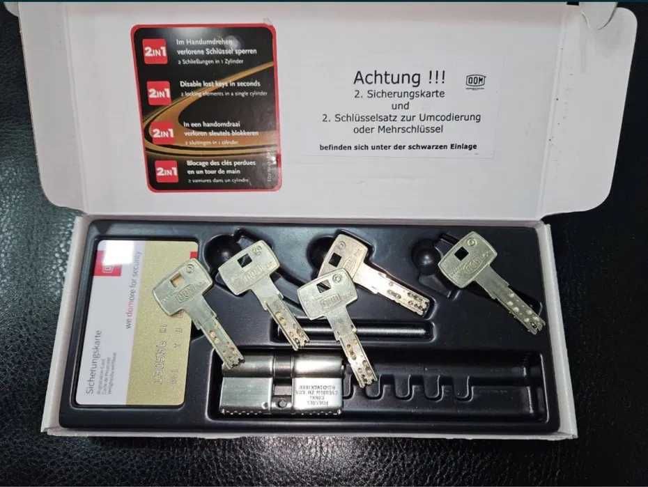 Цилиндр Dom Saturn 64 (32x32) 5KEY ключ-ключ матовый хром