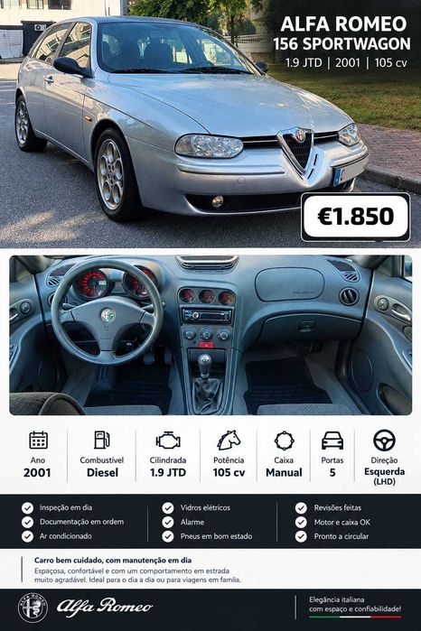 Alfa Romeo 156 SW 1.9 Gasóleo//OPORTUNIDADE!!