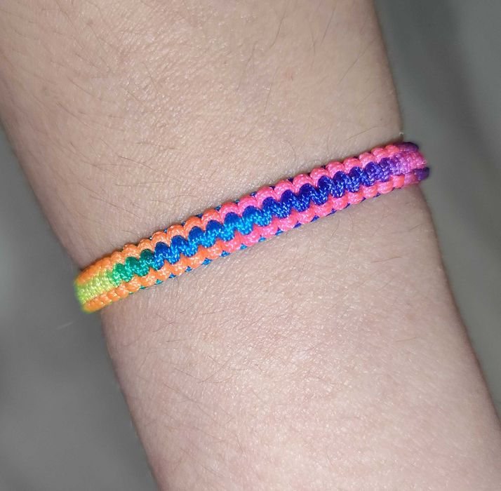 Bransoletka pleciona wielokolorowa dwustronna Handmade