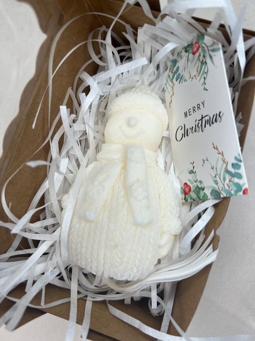 Świeca świąteczna dekoracja zapachowa bałwanek