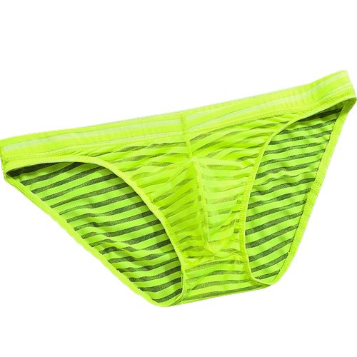 Sexowne Przeźroczyste Męskie Slipy w Paski - XL