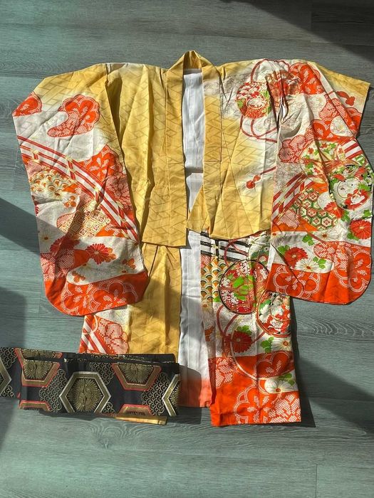 Kimono japonês original infantil/teen – feito à mão + cinto
