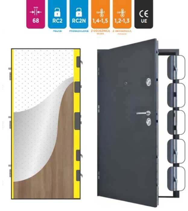 Drzwi zewnętrzne do mieszkań, domów DELTA, WIKĘD, GERDA