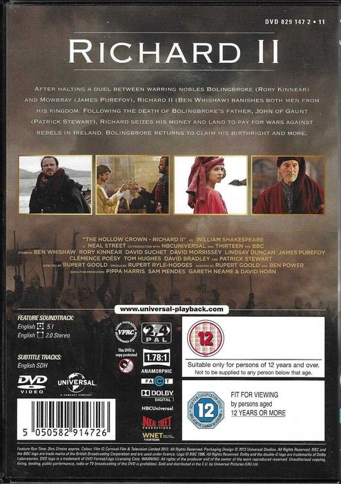 The Hollow Crown: Series 1 (4 DVD) (edição inglesa)