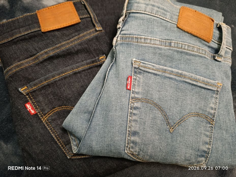 2 pary spodni Levi's 720 Hight Rise Super Skinny W27 - jasne i ciemne