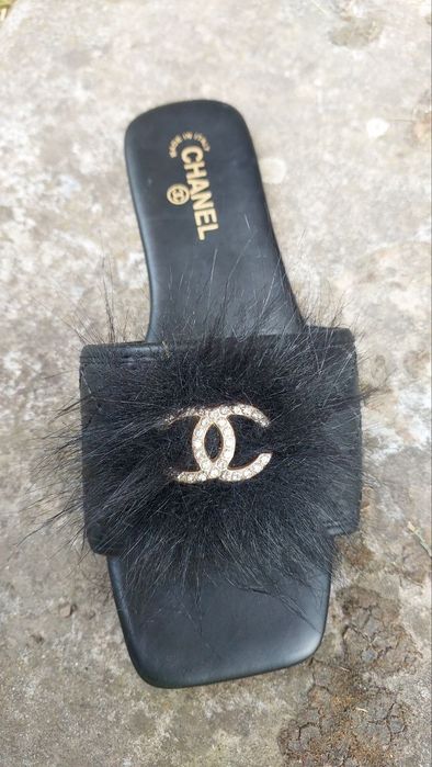Шлепки шанель Chanel шлепанці капці