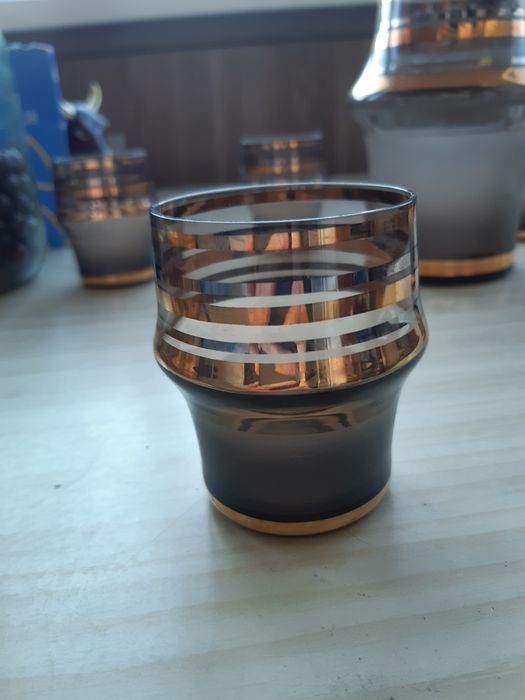 Набор: Графин и 5 стаканчиков Чехословакия.1970г. Богемское стекло.Оде