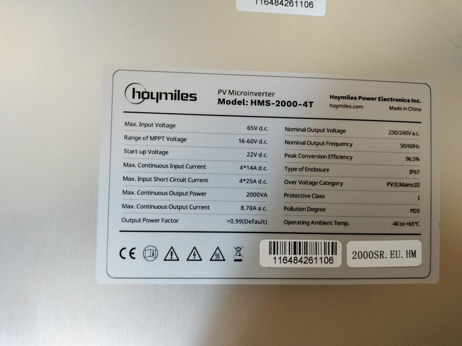Micro inversor HoyMiles HMS 2000w