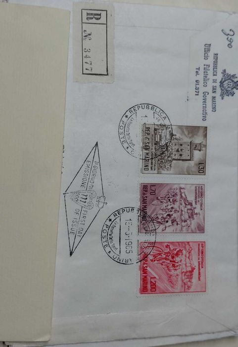Конвер з марками Спорт велопробіг Республіка Сан-Марино 1965