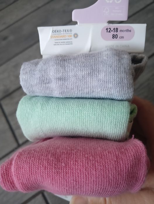 3 pary rajstop dla dziewczynki, rajstopy dziewczęce, 80-86 cm, 12-18 m