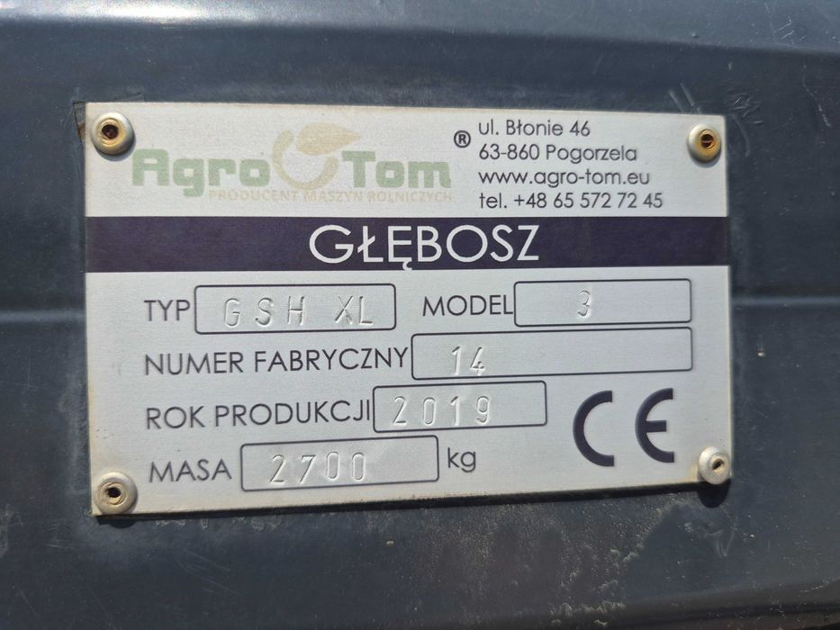 pług dłutowy głębosz agro tom gsh xl 3.0 3m 7łap hydrauliczne zabezpie