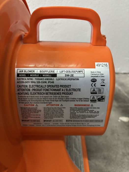 Ventilador para insuflável