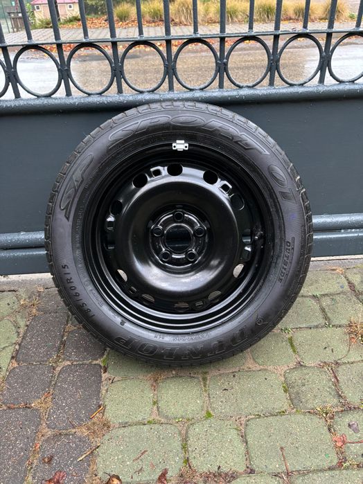 NIEUŻYWANE Koło Zapasowe oryginał VW OE ET38 5x100 Dunlop 185/60 R15