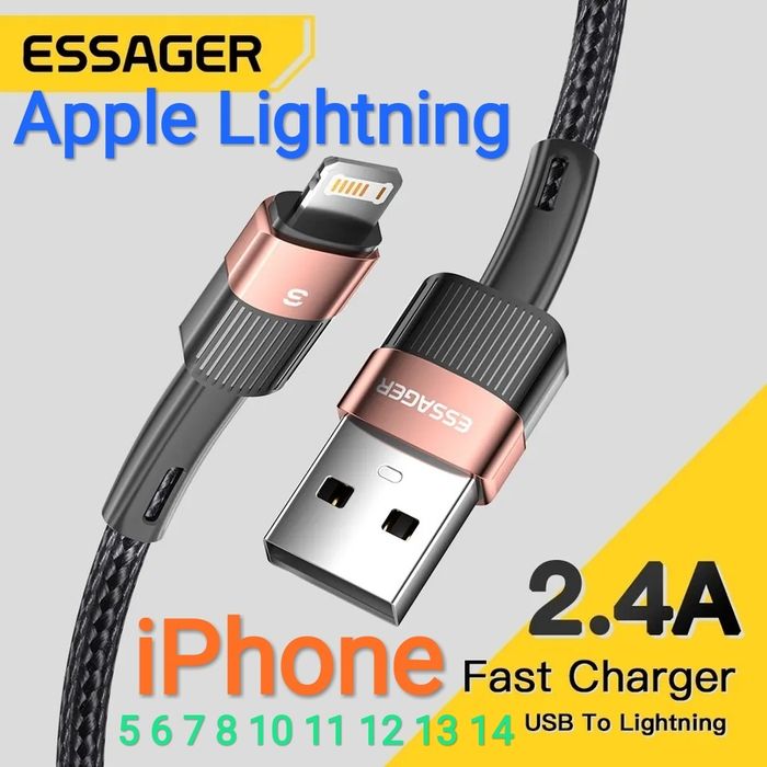 Акция! Качественная зарядка на айфон 1 метр iPhone Apple Lightning юс