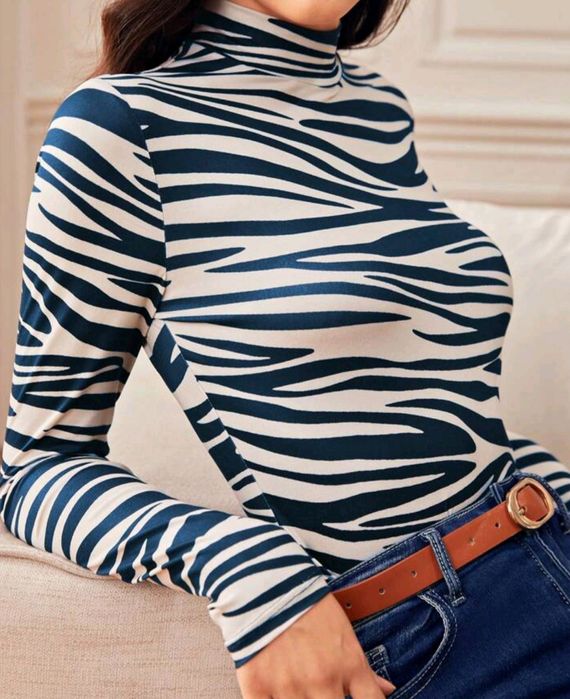 Bluzka zebra elastyczny materiał S