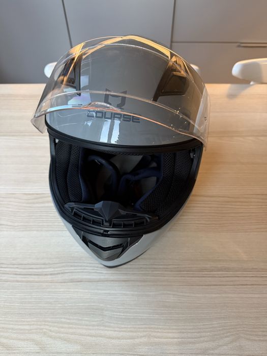Kask motocyklowy COURSE – szary, integralny