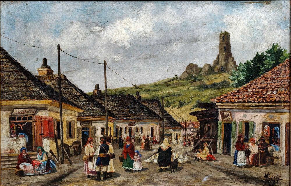 Obraz olejny Iłża 1894, malarstwo z kręgu Edmunda Perle 58