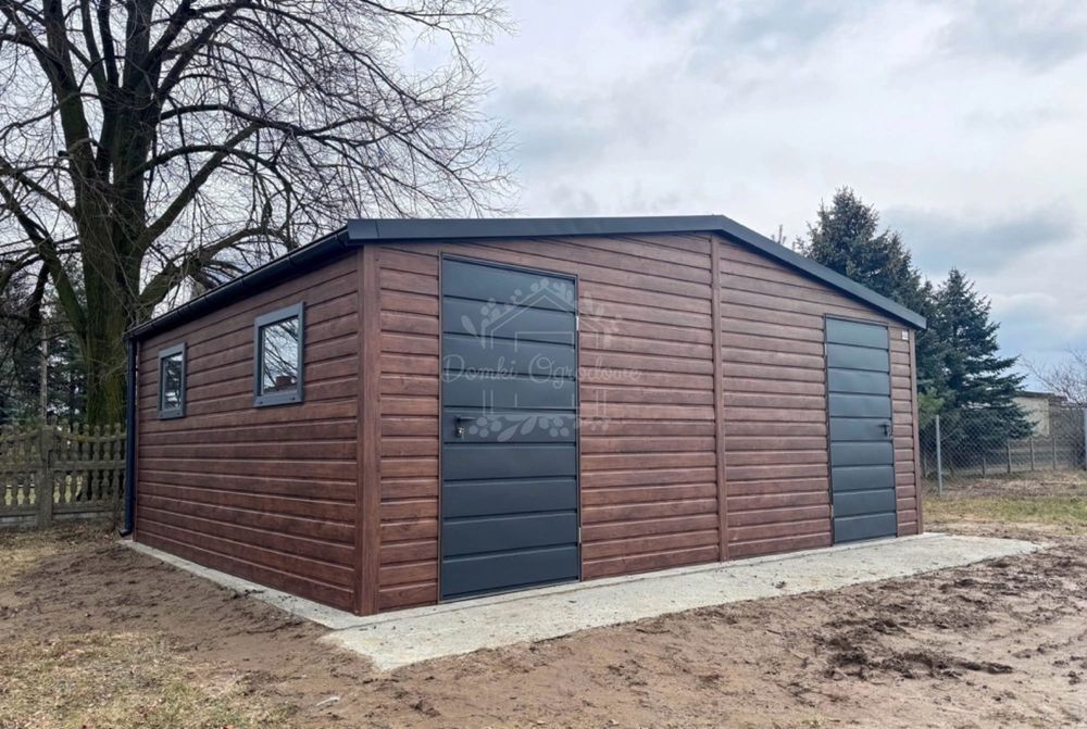 Schowek  domek ogrodowy 6x4m  rynny ciemny orzech    antracyt ID1069