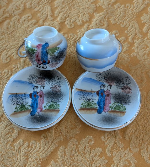 Maravilhoso serviço de café tête à tête em porcelana fina oriental