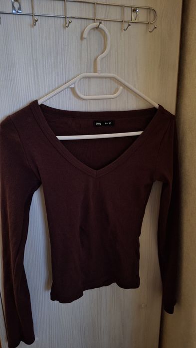 Кофта Sinsay XS бордова в рубчик