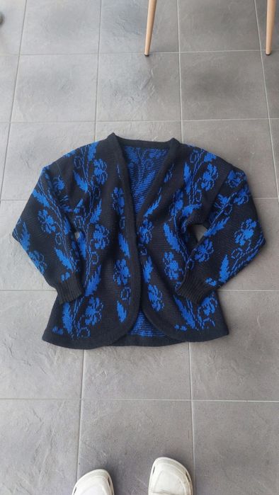 Sweter ciepły kardigan wzorzysty L 40