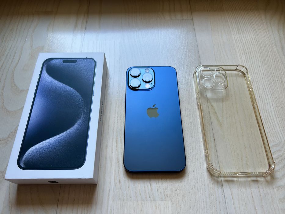Ідеальний Стан 15 PRO MAX 1 Tb Терабайт Blue Titanium НА ДВІ СІМ КАРТКИ ФІЗИЧНІ Оригінал