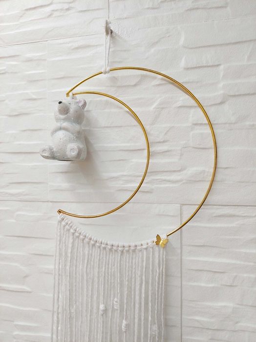 Lua com Urso Pimpão em macramé | NOVO |