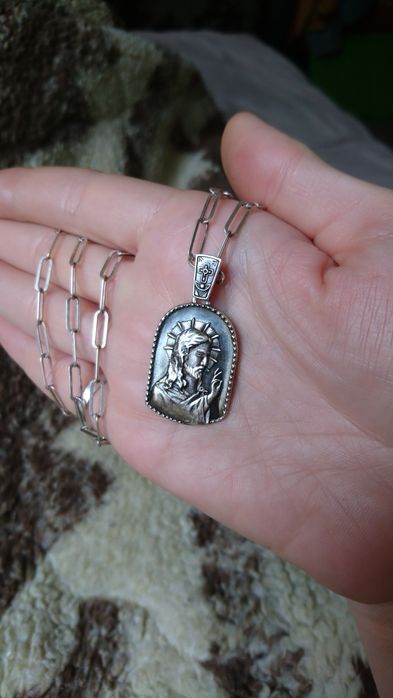 Ладанка. Иконка. Серебро с чернением. Пробы 925. Массивная.