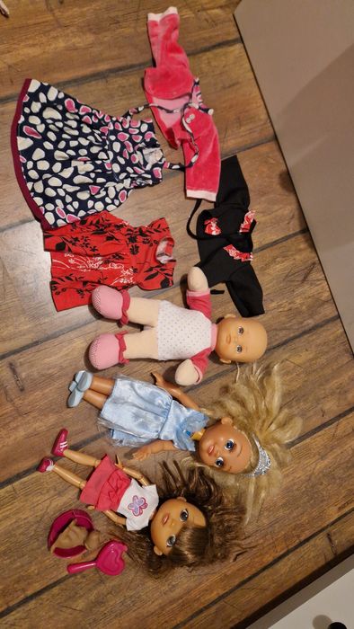 2 interaktywne gadające lalki plus bobas i ubranka Amelia