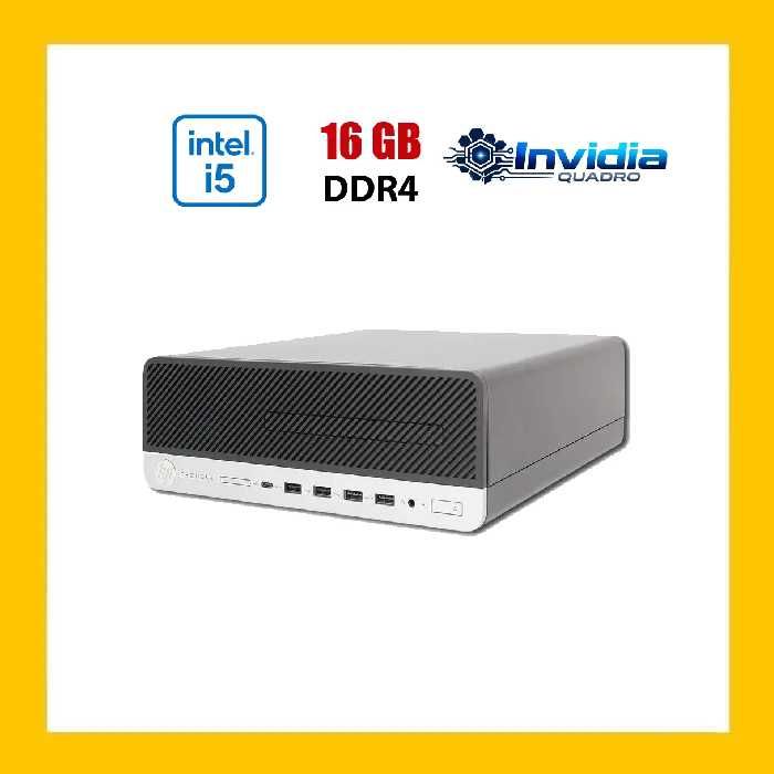 ПК HP ProDesk 600 G3 SFF / Intel Core i5-7600 (4 ядра по 3.5 - 4.1 GHz) / 16 GB DDR4 / 256 GB SSD NVMe /Quadro P400, 2 GB GDDR5/ Wi-Fi / Win 10 Lic