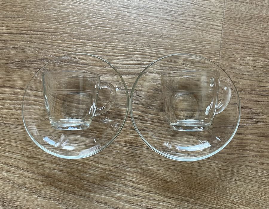 Conjunto de 2 chavenas de cafe transparentes