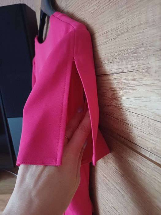 Sukienka elegancka rozm 40 ciemny malinowy róż