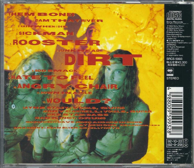 CD Alice In Chains - Dirt (Japan 1992) (Sony)