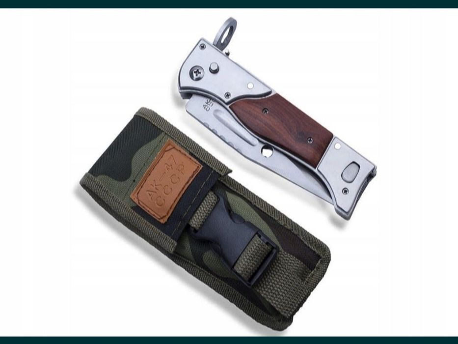 Bagnet AK47 34 cm nóż sprężynowy składany duży Finka