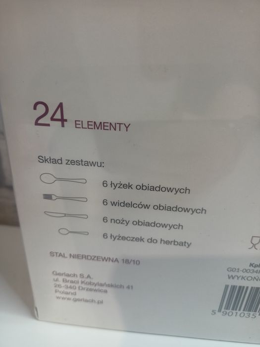 Gerlach Flow zestaw sztućców komplet 24 elementy nowy